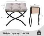 15"(H) Folding Ottoman, Foldable Footrest Stool, Portable Small Foot Stool for Couch, Collapsible Foot Rest Ottoman for Sofa, Accent Padded Ottomans for Home, Living Room, Light Grey