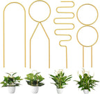 4 Pcs Small Metal Trellis for Potted Plants,Gold Trellis for Climbing Plants Indoor,Small Trellis for Potted Plants Support Stake House Plant Trellis for Garden Potted Plant,Hoya,Pothos,Flower