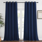 NICETOWN Window Drape Long Curtain - (52 inches Wide x 108 inches Long, Navy, 1 Piece) Living Room Panel Grommet Top Window Treatment for Hall & Guest Room