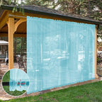 SpaceDresser Waterproof Outdoor Sheer Curtains for Patio - 2 Panels Rod Pocket Indoor Voile Sheer Curtain for Living Room,100W x 84L inch, Aqua