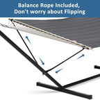 SUNCREAT 2 Person Hammock with Stand, Heavy Duty Portable Hammocks, 475 lbs Capacity, Dark Grey