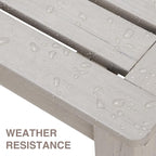 Psilvam Outdoor Bench, Two Person Poly Lumber Porch Bench, Weatherproof Garden Bench That Never Rot and Fade, All-Weather Patio Bench Suit for Garden, Porch, and Park (Grey)