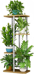 LINZINAR Plant Stand Indoor 4 Tier 5 Potted Multiple Plant Shelf Stands for Garden Corner Balcony Living Room White