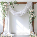 Outdoor Curtains: White Sheer Chiffon Arch Drapes, 4 Panels at 29 x 20 Ft