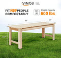 Outdoor Bench, 48-Inch Natural Solid Fir Wood Backless Patio Bench