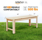 Outdoor Bench, 48-Inch Natural Solid Fir Wood Backless Patio Bench
