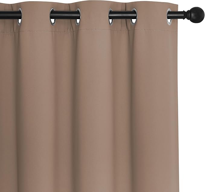 Room Darkening Curtain for Living Room – 1 Panel, 46 By 72, Cappuccino