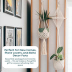 Nook Theory 4-Pack Macrame Plant Hangers with 8 Hooks - Hanging Planters for Indoor Plants, Boho Macrame Hangers Indoor Outdoor, Decorative Plant Hanger Indoor (Cream)