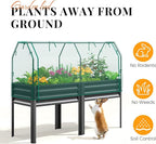 KING BIRD Large Raised Garden Bed with Netting Galvanized Elevated Planter Box with Legs 72×23×55 in for Backyard, Patio, Balcony, 700lb Capacity, Dark Grey