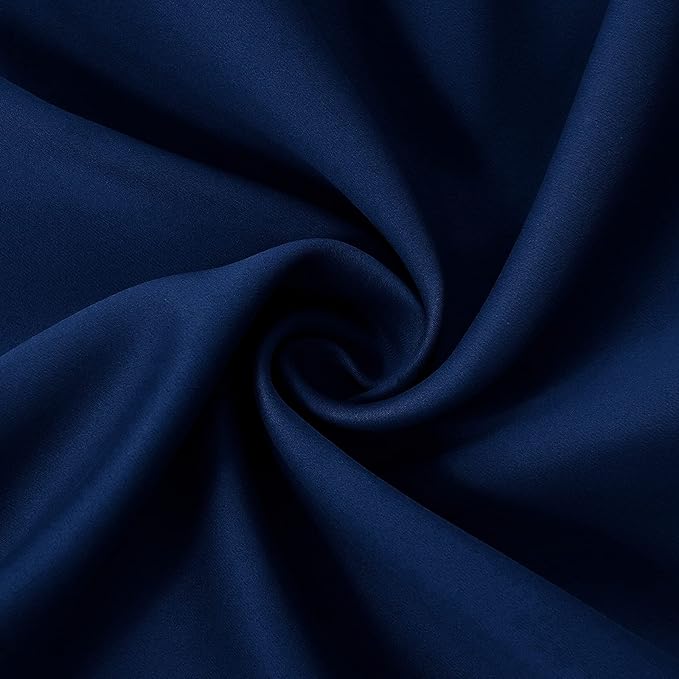 DIVA EN CAMINO DEC Outdoor Patio Curtain Waterproof Darkening Thermal Insulated Indoor Curtains for Bedroom, Porch, Living Room, Pergola, Cabana, W52 x L63, Navy, Set of 2 Panels