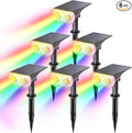 Linkind Solar Lights Outdoor Waterproof IP65, StarRay RGB Solar Spot Lights Outdoor, Color Changing Outdoor Solar Lights for Yard, Garden, Pathway, Holiday Decorations (Multicolor, 6 Pack)