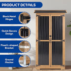 Storage Cabinet Outdoor Garage Cabinets with 3 Adjustable Shelves, Lockable Door, Wood & Metal Weather-Resistant Pantry Cabinet for Patio Garden Home Farm (33.3" Lx 21" Wx 69" H)