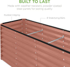 Best Choice Products 8x2x2ft Raised Outdoor Metal Garden Bed, Deep Root Box Planter for Vegetables, Flowers, Herbs, 240 Gallon Capacity, 100% Non Toxic Materials - Terracotta