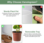 Planters for Indoor Plants, 10/9/8 Inch Self Watering Plant Pots with Drainage Hole, Plastic Planters Flower Pots for Indoor Outdoor Plants (White)