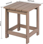 LZRS Adirondack Square Outdoor Side Table for Patio, Pool Composite Patio Table,HDPE End Tables for Backyard,Pool, Indoor Companion, Easy Maintenance & Weather Resistant(Weathered Wood)