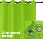 BONZER Outdoor Waterproof Curtains for Patio Privacy Grommet Light Filtering Outside Curtains for Gazebo, Porch, Pergola, Pavilion, 1 Panel, 54W x 95L inch, Green