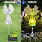 2 Pack Solar Angel Lights Outdoor Decor, Decorative Color Changing Waterproof LED Angel Stake Lights for Cemetery Grave Garden Patio Yard Art Lawn Decoration, Grave Markers, Memorial Gifts