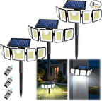 Solar Lights Outdoor Waterproof Motion Sensor - 416 LEDs 3000 Lumens Super Bright 3 Brightness 3 Modes 2400mAh 360° Illumination 32ft Solar Flood Security Light for Outside (Cottage, 3)