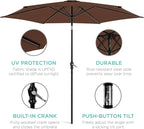 Best Choice Products 10ft Outdoor Table Compatible Steel Polyester Market Patio Umbrella w/Crank and Easy Push Button Tilt