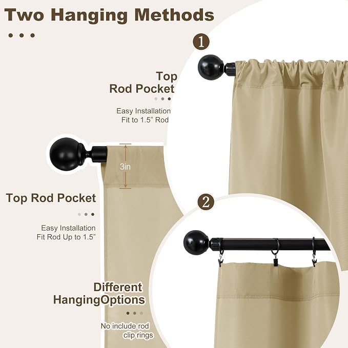 Outdoor Curtains 6 Panels, 54x84 Inch Waterproof Polyester in Cream