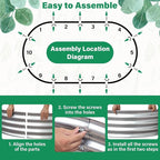 TATAANTY Galvanized Raised Garden Bed for Outdoor: 4X2X1ft Durable Metal Vegetable Plant Container Kit - Oval Planter Box for Gardening Flower Trough
