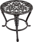 OwnMy Heavy Duty Cast Iron Plant Stand Vintage Iron Flower Pot Holder, Rustic Decorative Round Potted Plant Stand Rack, Indoor Outdoor Metal Plant Holder for Home Garden