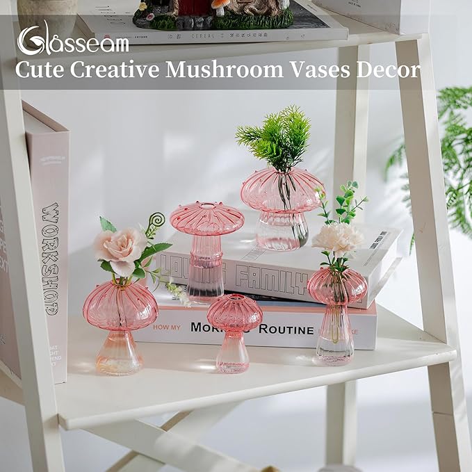 Pots: Pink Borosilicate Glass Mushroom Propagation Planter, 0.78-Inch Opening