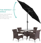 Best Choice Products 7.5ft Heavy-Duty Round Outdoor Market Table Patio Umbrella w/Steel Pole, Push Button Tilt, Easy Crank Lift - Black