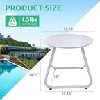 Patio Outdoor Coffee Table Set of 2, Weather Resistant Steel Round End Tables, Outdoor Nesting Table for Patio, Balcony, Bistro and Indoor, Black (White)