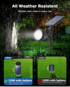 Solar Spot Lights Outdoor, 18 LED Bright Solar Powered Lights Outdoor Waterproof IP65 with 2 Modes Auto On/Off Landspace Flood Light for Flag Pole Palm Tree Sign Statue Garden Yard Patio (2 Pack)