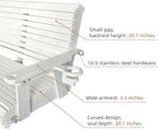 HDPE Porch Swing with 18/8 Stainless Steel Bolts, Ergonomic Design, Ultra Weather-Resistant, Heavy Duty 1200 LBS, for Outdoor Patio Garden Yard (Vanilla White)