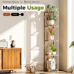 Bamworld Corner Plant Stand Indoor Tall Plant Shelf 5-tier Wood Plant Holder for Multiple Plants Flower Stands Plants Rack Living Room Garden Patio Lawn Window