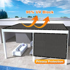 Artpuch Outdoor Pergola Shade Cover 13x17 FT Sun Shade Cloth with Grommets Dark Grey 90% UV Protection Canopy Patio Privacy Screen (Customized Available)