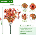 Artificial Flowers for Outdoor,Silk Flowers No Fade Fake Plastic Flowers UV Resistant Faux Plants for Outdoors Outside Front Porch Hanging Planter Window Box Garden Home Decoration,13 Bundles(Orange)