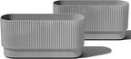 Veradek Demi Series Long Planter for Porch, Patio, Backyard | Durable Plastic-Stone Composite Material | Modern Décor for Shrubs, Flowers