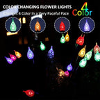 2 Pack Each 8 LEDs Solar Garden Lights Waterproof Outdoor Landscape Path Firefly Lights Single Spike Bulb Swaying Light Multicolor