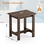 LUE BONA Outdoor Side Table Set of 2, HDPS Small Outdoor Table, Adirondack Side Table, Outside End Table for Patio, Deck, Pool, Weather Resistant/Easy Maintenance/Indoor or Outside Use, Dark Brown