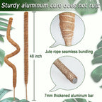 Soupiar 2 Pack 48'' Bendable Moss Pole for Monstera & Pothos - Tall Handmade Coco Coir Plant Support Stakes for Large Climbing Indoor Plants, Potted Houseplant Trellis Accessories