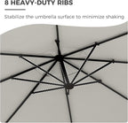 Grand patio 12 FT Sunbrella Cantilever Umbrella with Base Outdoor Aluminum Offset Umbrella with Tilt Adjustment (Granite, 12 FT-SUNBRELLA)