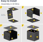 EAST OAK Outdoor Storage Box, 31 Gallon Deck Box, Waterproof Resin Storage Bin for Patio Cushions, Gardening Tools, Accessories, Lockable, UV Resistant, Black