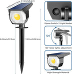 12 Pack Solar Spot Lights Outdoor, Solar Spotlights Outdoor Waterproof 2-in-1 Auto On/Off Landscape Lighting for Outside Yard Wall Garden Pathway(Warm White)