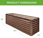 Best Choice Products 8x2x2ft Raised Outdoor Metal Garden Bed, Deep Root Box Planter for Vegetables, Flowers, Herbs, 240 Gallon Capacity, 100% Non Toxic Materials - Dark Brown Wood Grain