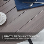 VICLLAX Round Patio Table with Adjustable Umbrella Hole, All Weather Outdoor Round Dining Table for Lawn Garden, 41.2"x 28" Grey Wood-Like Outdoor Coffee Table