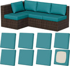 Cushion Covers Petrol-Blue Stretch-Fit 8 Pack, 19 Inch Square