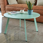Patio Coffee Table - Metal Steel Outdoor Round Table Weather Resistant Anti-Rust Outdoor Table (Green)