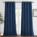 NICETOWN Blackout Window Curtain 90 inch Length - Room Darkening Thermal Insulated Grommet Large Window Treatment Light Blocking for Bedroom/Doorway (Moroccan Blue, 1 Panel, W52 x L90)