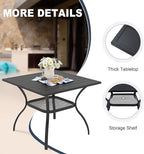 VICLLAX Patio Dining Table for 4 Square Metal Outdoor Table - Image 6