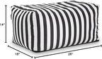 Jaxx Leon Outdoor Bean Bag Ottoman, Black & White Stripes