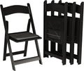 SIMPLEX 8 Black Resin Stackable Folding Chair - Comfortable Black Foldable Chair - Folding Chairs with Padded Seats - Indoor/Outdoor Folding Chairs for Events - Lightweight Foldable Chairs (8 Pack)
