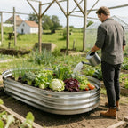 Galvanized Raised Garden Bed for Outdoor: 4X2X1ft Durable Metal Vegetable Plant Container Kit - Oval Planter Box for Gardening Flower Trough （2 Pack）